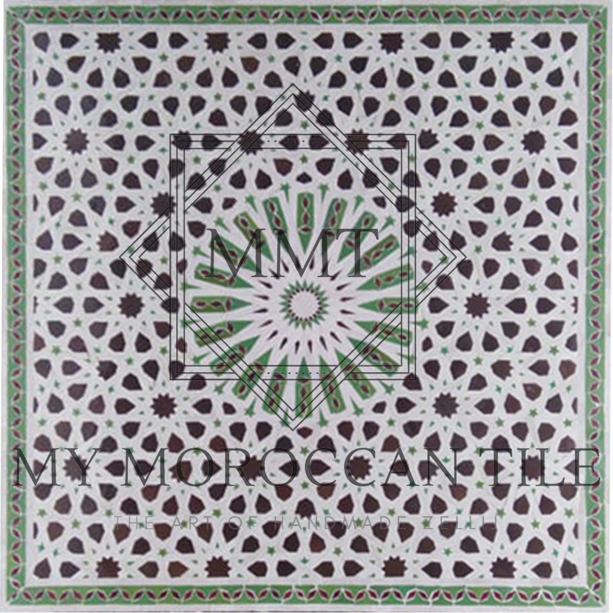 20 Fold Square Moroccan Mosaic Table Top 20119