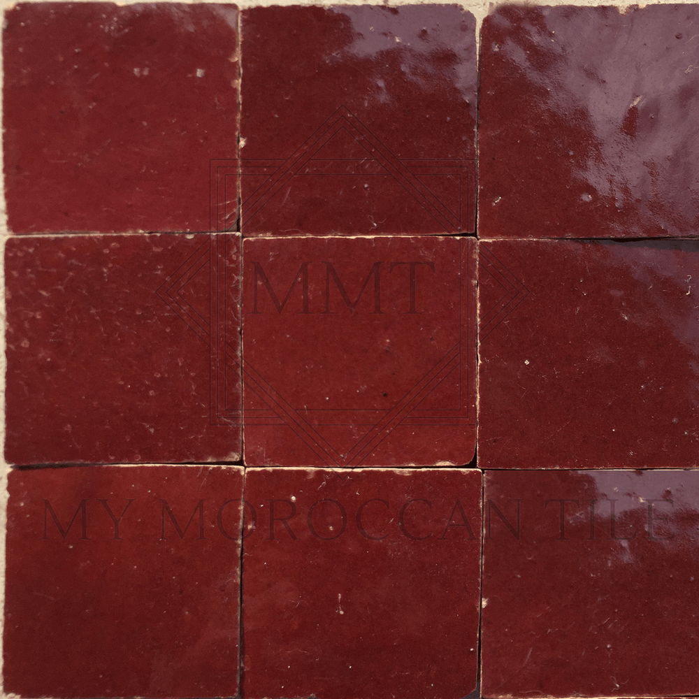 Sangria Red Moroccan Zellige Tile - My Moroccan Tile